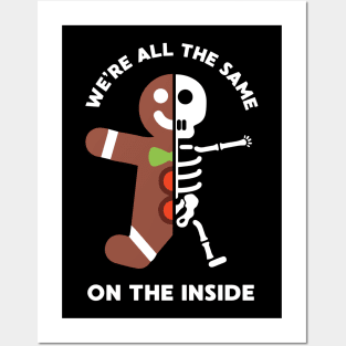 Gingerbread Man Funny Christmas Skeleton Posters and Art